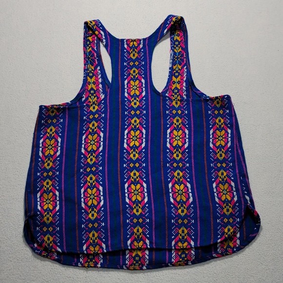 Jen's Pirate Booty for Free People Embroidered Tank Royal Blue Tribal Size M / L - Picture 5 of 6